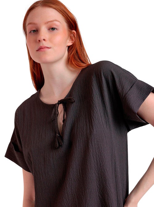 ADMAS Vestido Manga Corta Linen Style para Mujer - Kiabi ADMAS Vestido Manga Corta Linen Style para Mujer - Kiabi