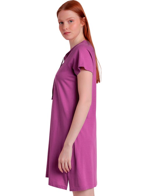ADMAS Vestido Manga Corta Pechera para Mujer - Kiabi ADMAS Vestido Manga Corta Pechera para Mujer - Kiabi