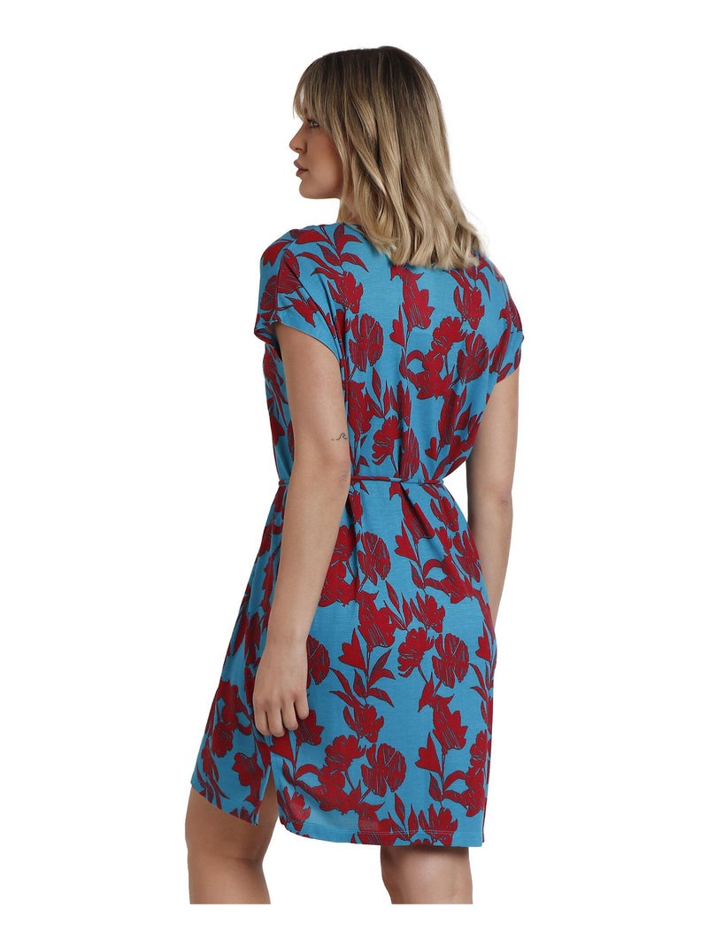 ADMAS Vestido Manga Corta Waves para Mujer Azul turquesa - Kiabi