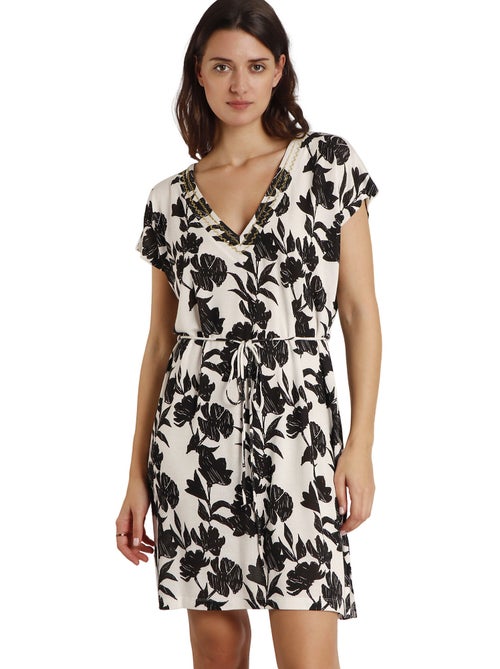 ADMAS Vestido Manga Corta Waves para Mujer - Kiabi ADMAS Vestido Manga Corta Waves para Mujer - Kiabi