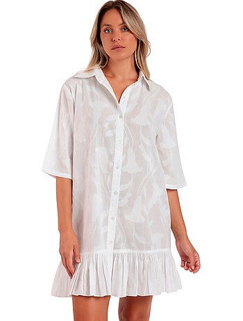 ADMAS Vestido Manga Francesa Texture Flowers para Mujer