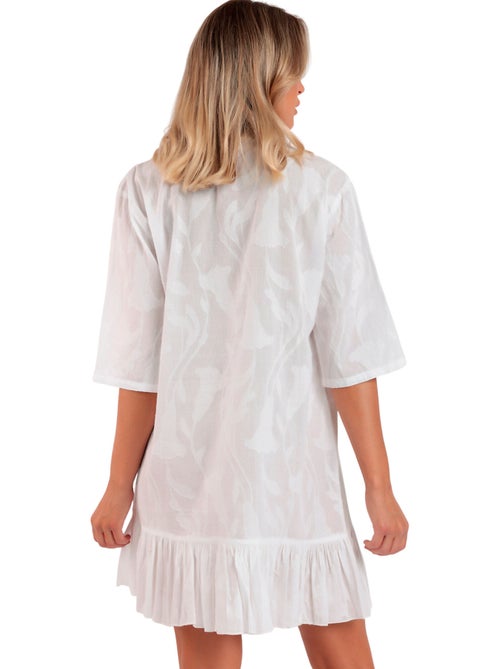 ADMAS Vestido Manga Francesa Texture Flowers para Mujer - Kiabi ADMAS Vestido Manga Francesa Texture Flowers para Mujer - Kiabi