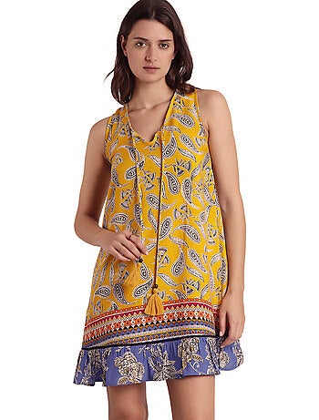 ADMAS Vestido Sin Mangas Hippy Beach para Mujer
