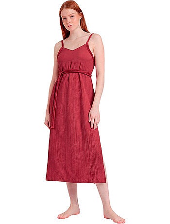 ADMAS Vestido Tirantes Linen Style para Mujer