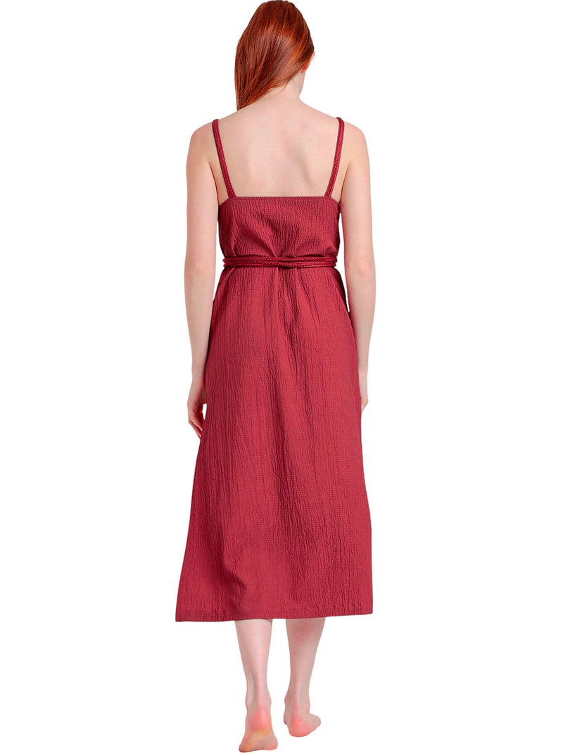 ADMAS Vestido Tirantes Linen Style para Mujer Rojo - Kiabi