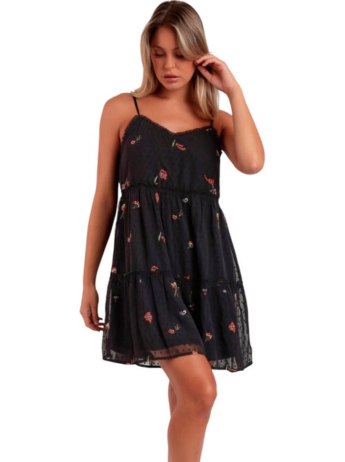 ADMAS Vestido Tirantes Orientel Flowers Frunces para Mujer - Kiabi