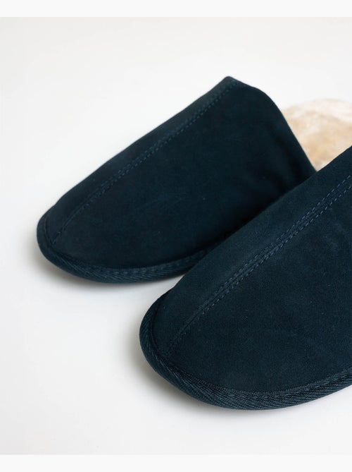 ADMAS Zapatillas De Estar Por Casa Ante Navy para Hombre - Kiabi ADMAS Zapatillas De Estar Por Casa Ante Navy para Hombre - Kiabi