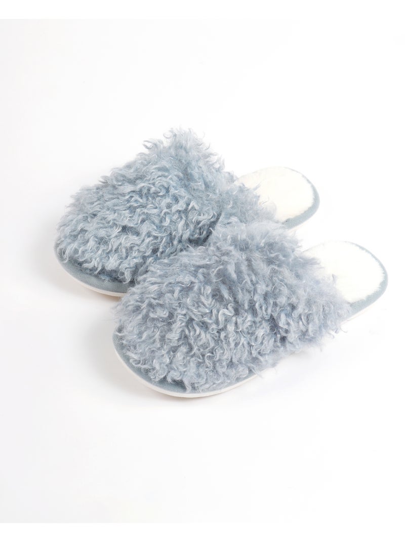 ADMAS Zapatillas De Estar Por Casa Borreguito para Mujer Azul - Kiabi