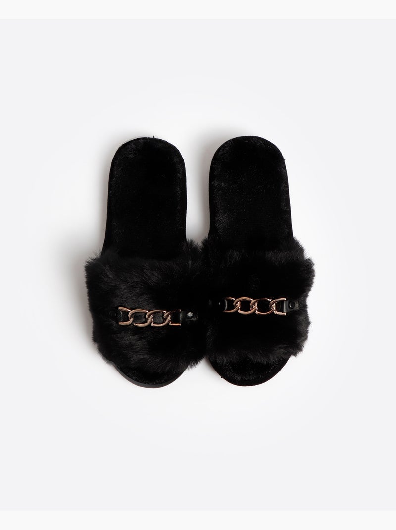 ADMAS Zapatillas De Estar Por Casa Cadena para Mujer Negro - Kiabi