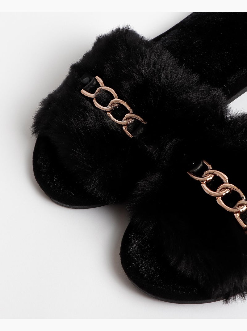 ADMAS Zapatillas De Estar Por Casa Cadena para Mujer Negro - Kiabi