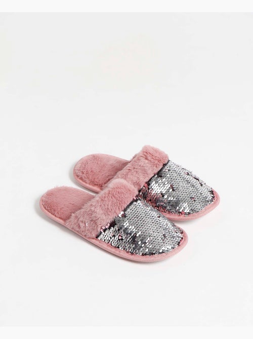 ADMAS Zapatillas De Estar Por Casa Lentejuelas para Mujer - Kiabi