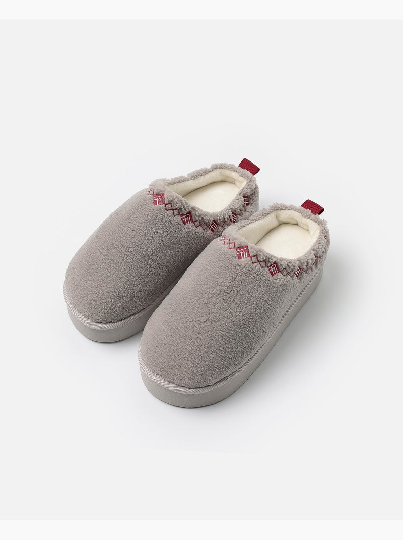ADMAS Zapatillas De Estar Por Casa Plataforma Sherpa para Mujer Gris - Kiabi