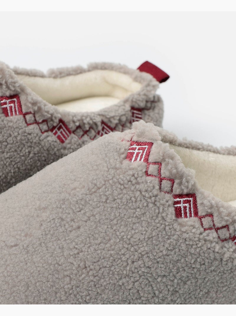 ADMAS Zapatillas De Estar Por Casa Plataforma Sherpa para Mujer Gris - Kiabi
