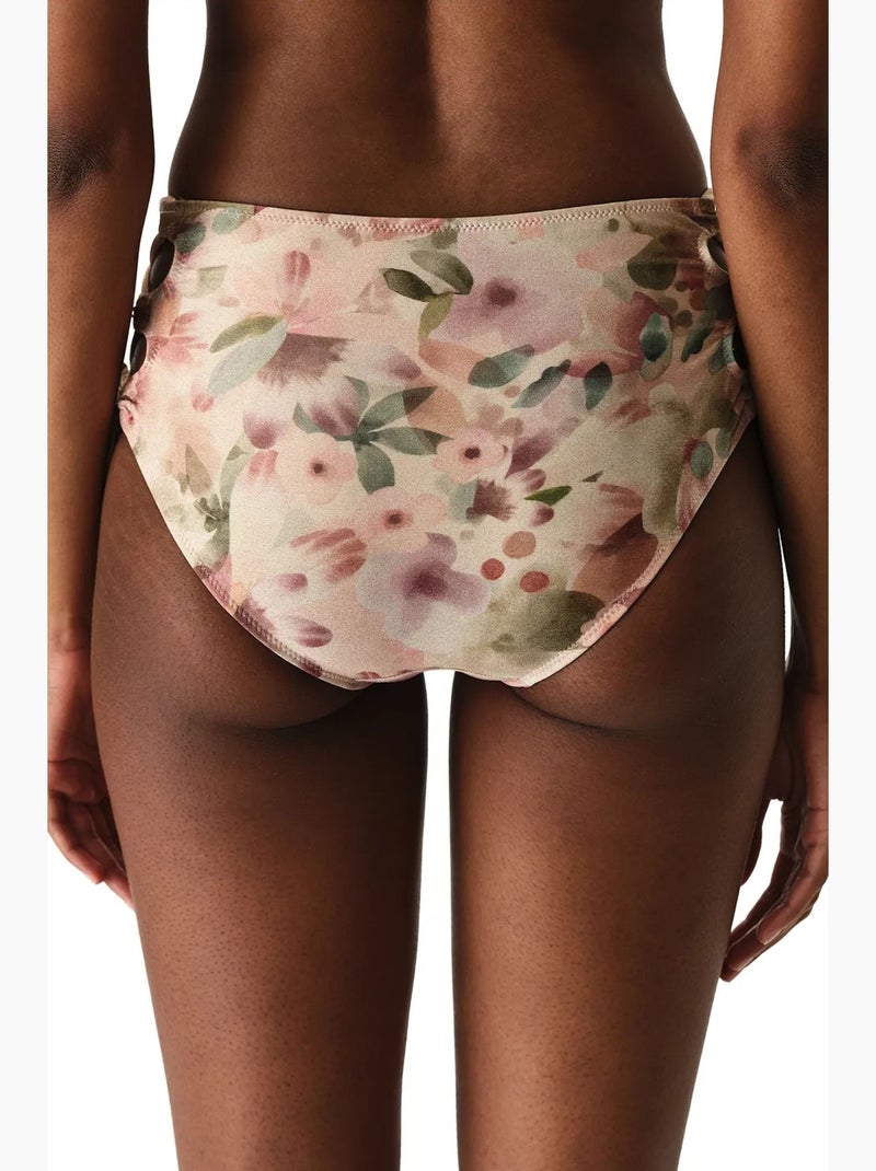 Aires fashion braguita de bikini floral con brillo y tiro alto penti Crema - Kiabi