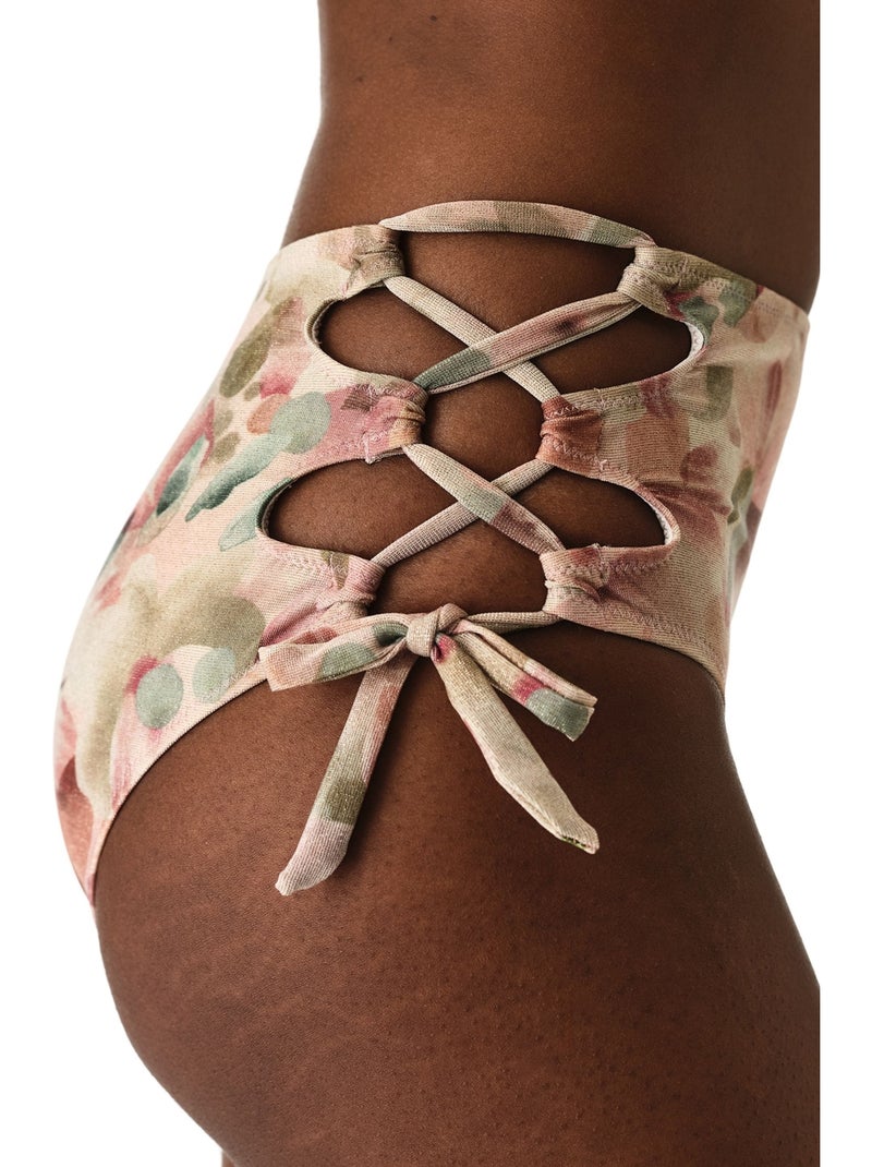 Aires fashion braguita de bikini floral con brillo y tiro alto penti Crema - Kiabi