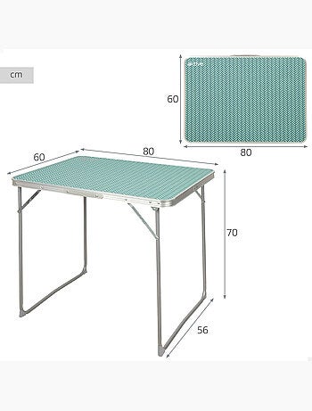 Aktive camping mesa de camping plegable 80x60x70 cm