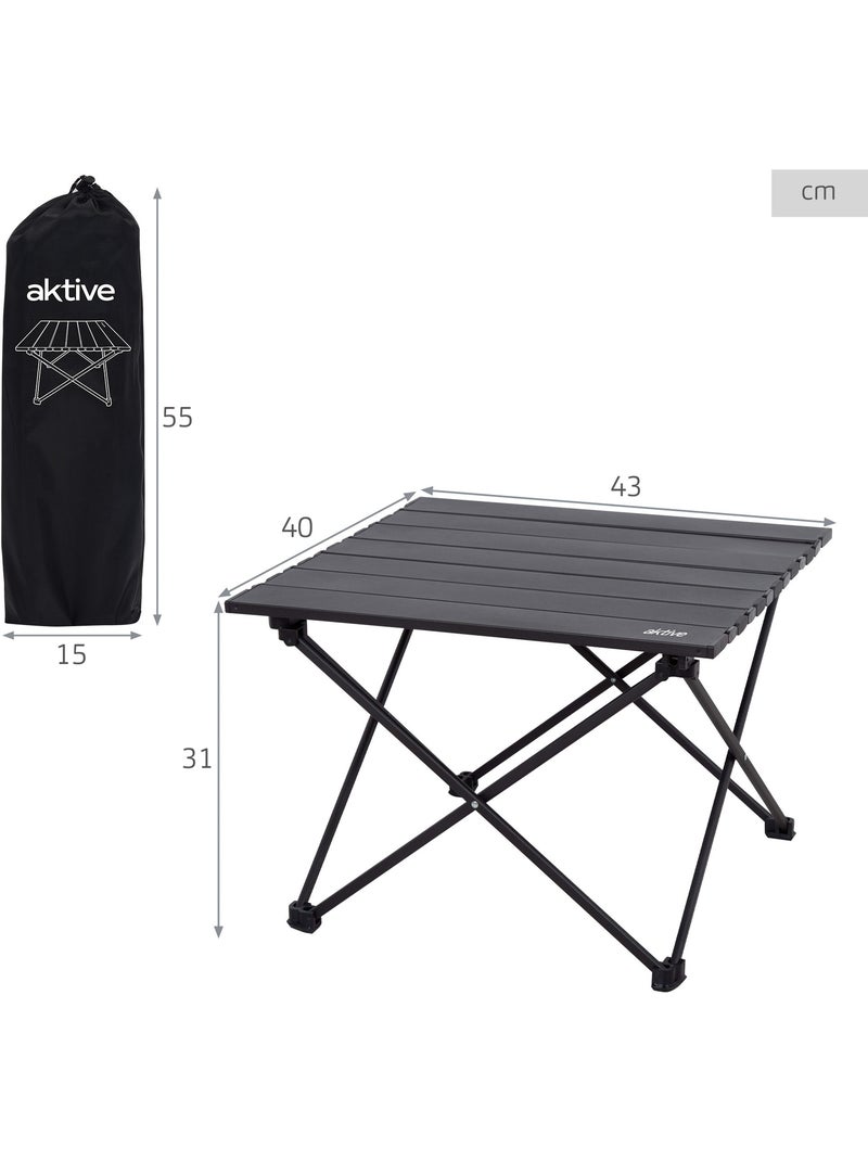 Aktive camping mesa plegable de camping con antivuelco 43x40x31 cm Gris - Kiabi