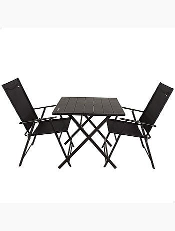 Aktive conjunto plegable de jardín con mesa (75x75x70 cm) y 2 sillas (47x64x95 cm)