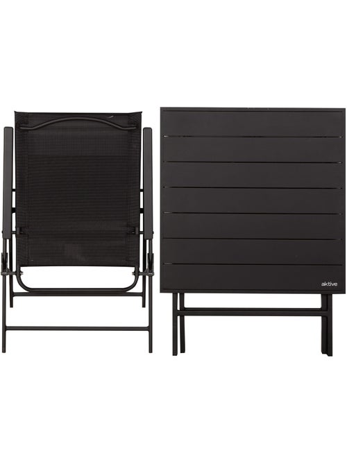 Aktive conjunto plegable de jardín con mesa (75x75x70 cm) y 2 sillas (47x64x95 cm) - Kiabi