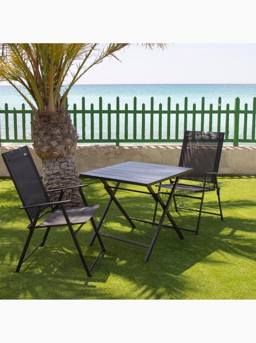 Aktive conjunto plegable de jardín con mesa (75x75x70 cm) y 2 sillas (47x64x95 cm) - Kiabi