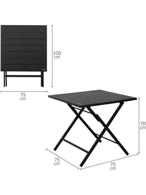 Aktive conjunto plegable de jardín con mesa (75x75x70 cm) y 2 sillas (47x64x95 cm) - Kiabi