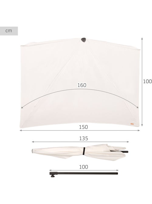 Aktive Garden Sombrilla de pared rectangular 160x100 cm - Kiabi