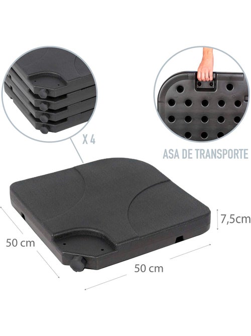 Aktive Garden Soporte parasol rellenable cuadrado 4 piezas - Kiabi Aktive Garden Soporte parasol rellenable cuadrado 4 piezas - Kiabi