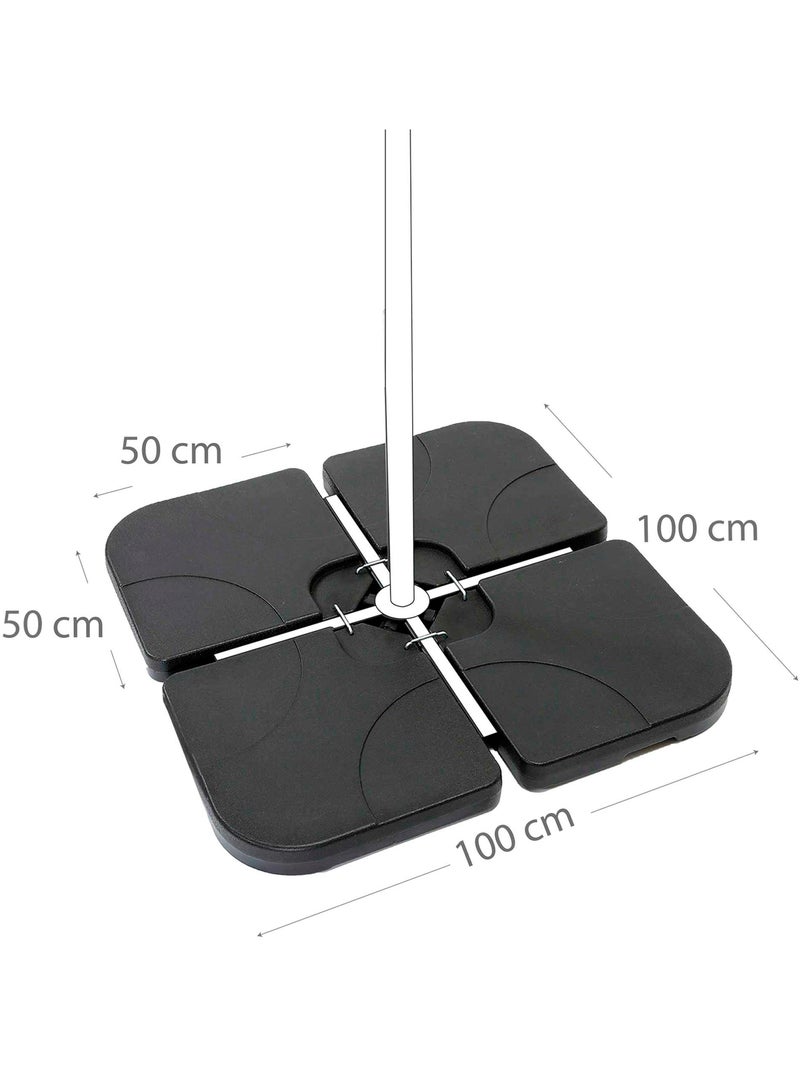 Aktive Garden Soporte parasol rellenable cuadrado 4 piezas Negro Negro - Kiabi