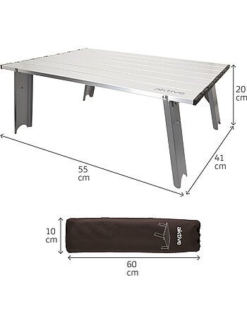 Aktive mesa plegable 55x41x20 cm pequeña camping aluminio ultraligera