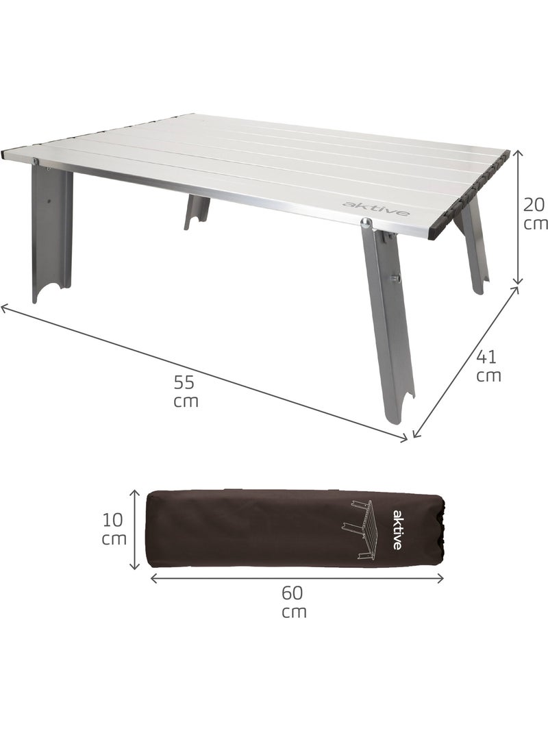 Aktive mesa plegable 55x41x20 cm pequeña camping aluminio ultraligera Gris - Kiabi