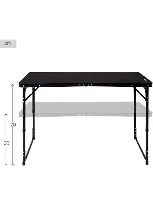 Aktive mesa plegable camping ajustable en altura y antideslizante negra con red - Kiabi