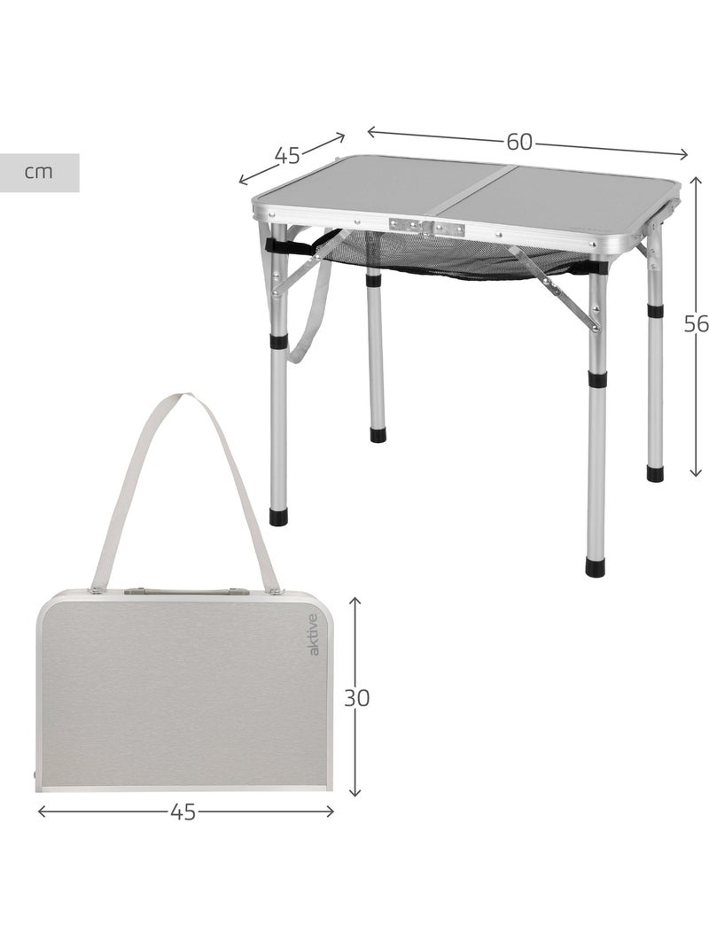 Aktive mesa plegable camping maletín antideslizante con red auxiliar Gris - Kiabi