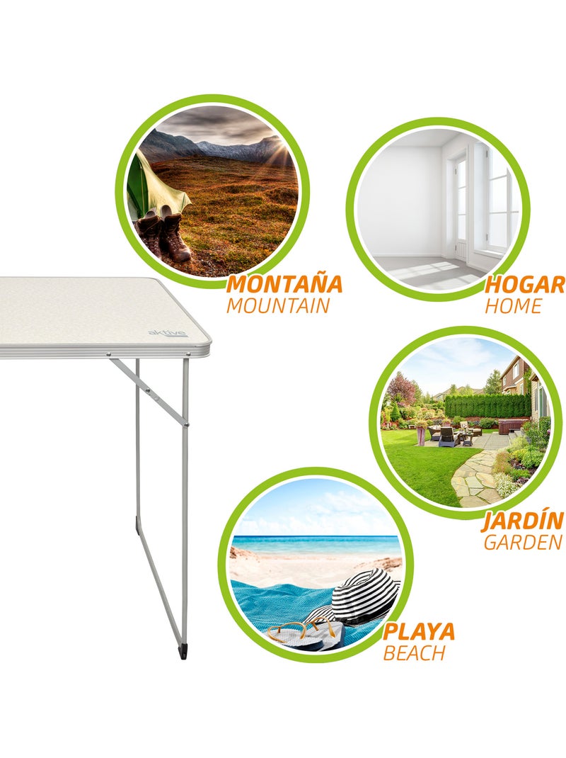 Aktive mesa plegable de camping Crema - Kiabi