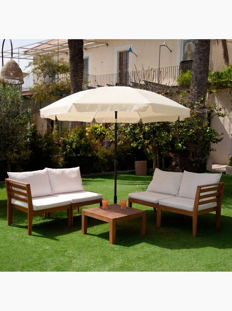 Aktive parasol 200 cm con funda aktive Crema - Kiabi