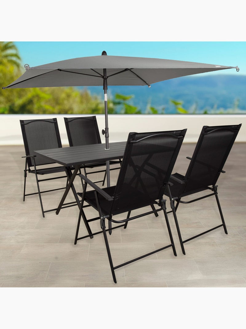 Aktive Parasol de jardín cuadrado 175x175 cm con mástil inclinable Gris - Kiabi