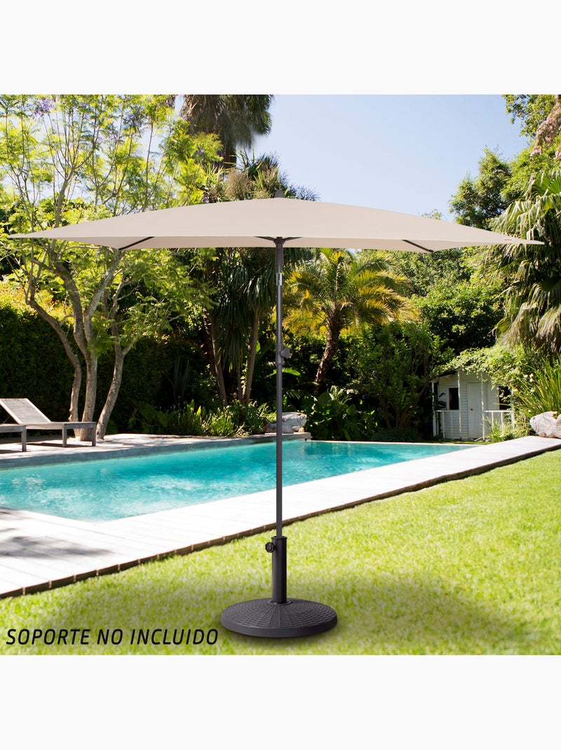 Aktive Parasol jardín rectangular inclinable 200x125 cm UV30 Beige - Kiabi