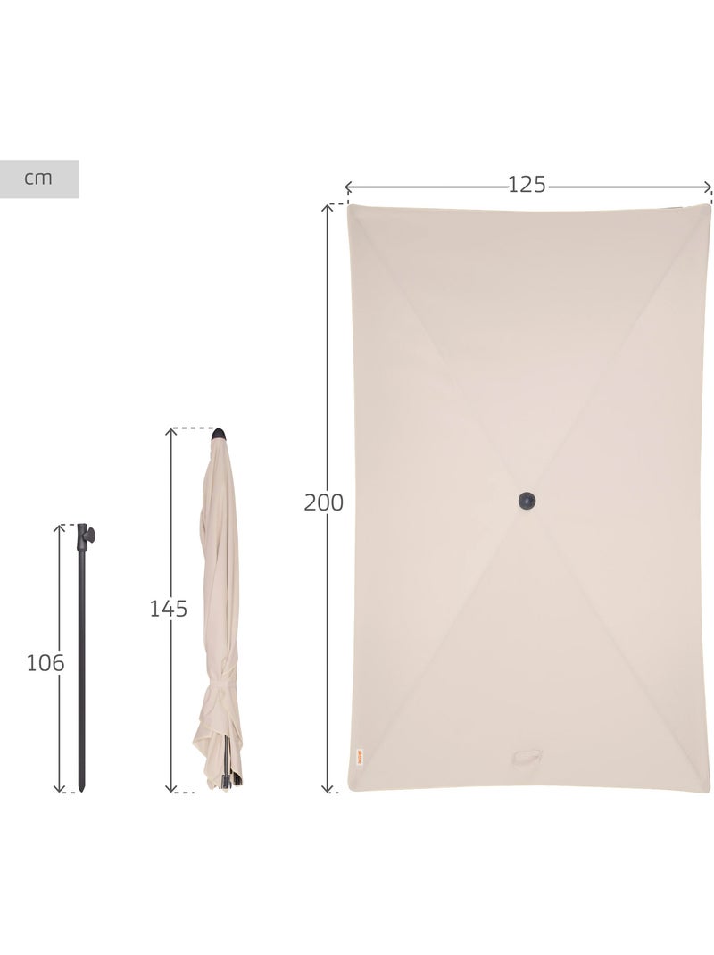 Aktive Parasol jardín rectangular inclinable 200x125 cm UV30 Beige - Kiabi
