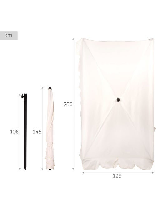 Aktive Parasol rectangular 200x125 cm con protección solar - Kiabi