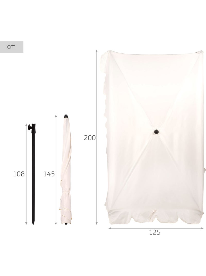 Aktive Parasol rectangular 200x125 cm con protección solar Beige - Kiabi