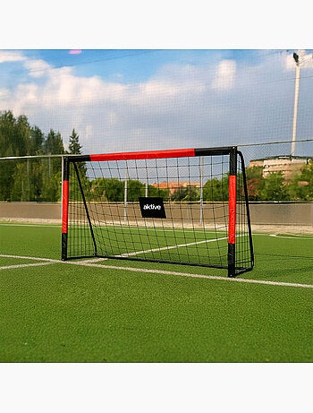 Aktive portería de fútbol 180x60x120 cm de acero con red resistente y 6 piquetas