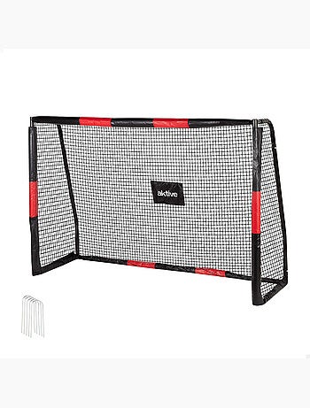 Aktive portería de fútbol 180x60x120 cm estructura con protección, red y piquetas