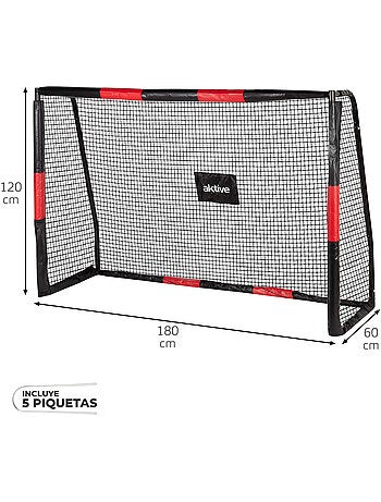 Aktive portería de fútbol 180x60x120 cm estructura con protección, red y piquetas