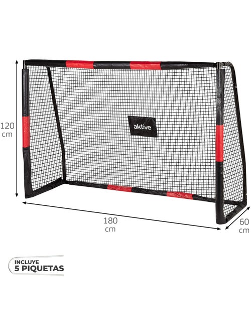 Aktive portería de fútbol 180x60x120 cm estructura con protección, red y piquetas - Kiabi Aktive portería de fútbol 180x60x120 cm estructura con protección, red y piquetas - Kiabi