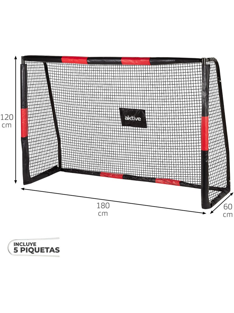 Aktive portería de fútbol 180x60x120 cm estructura con protección, red y piquetas N/D - Kiabi