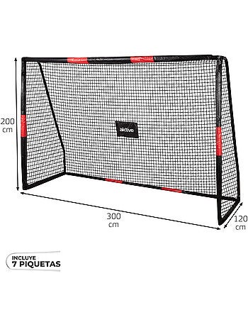 Aktive portería de fútbol 300x120x200 cm estructura con protección, red y piquetas