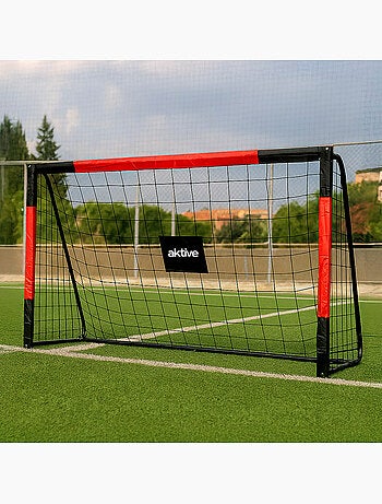Aktive portería de fútbol 300x90x160 cm de acero con red resistente y 7 piquetas