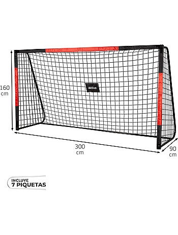 Aktive portería de fútbol 300x90x160 cm de acero con red resistente y 7 piquetas