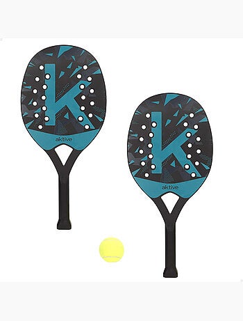 Aktive set 2 palas playa 22x32x47 cm con pelota y bolsa de red