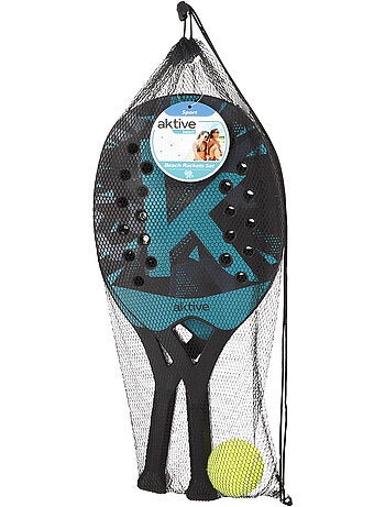 Aktive set 2 palas playa 22x32x47 cm con pelota y bolsa de red