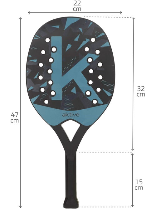 Aktive set 2 palas playa 22x32x47 cm con pelota y bolsa de red - Kiabi